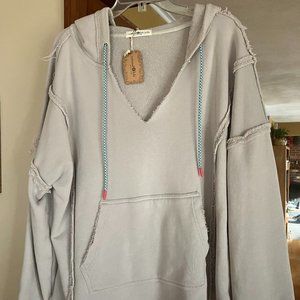 Natural Life Pullover Oversized Hoodie Sweatshirt - Light Grey, Size L/XL